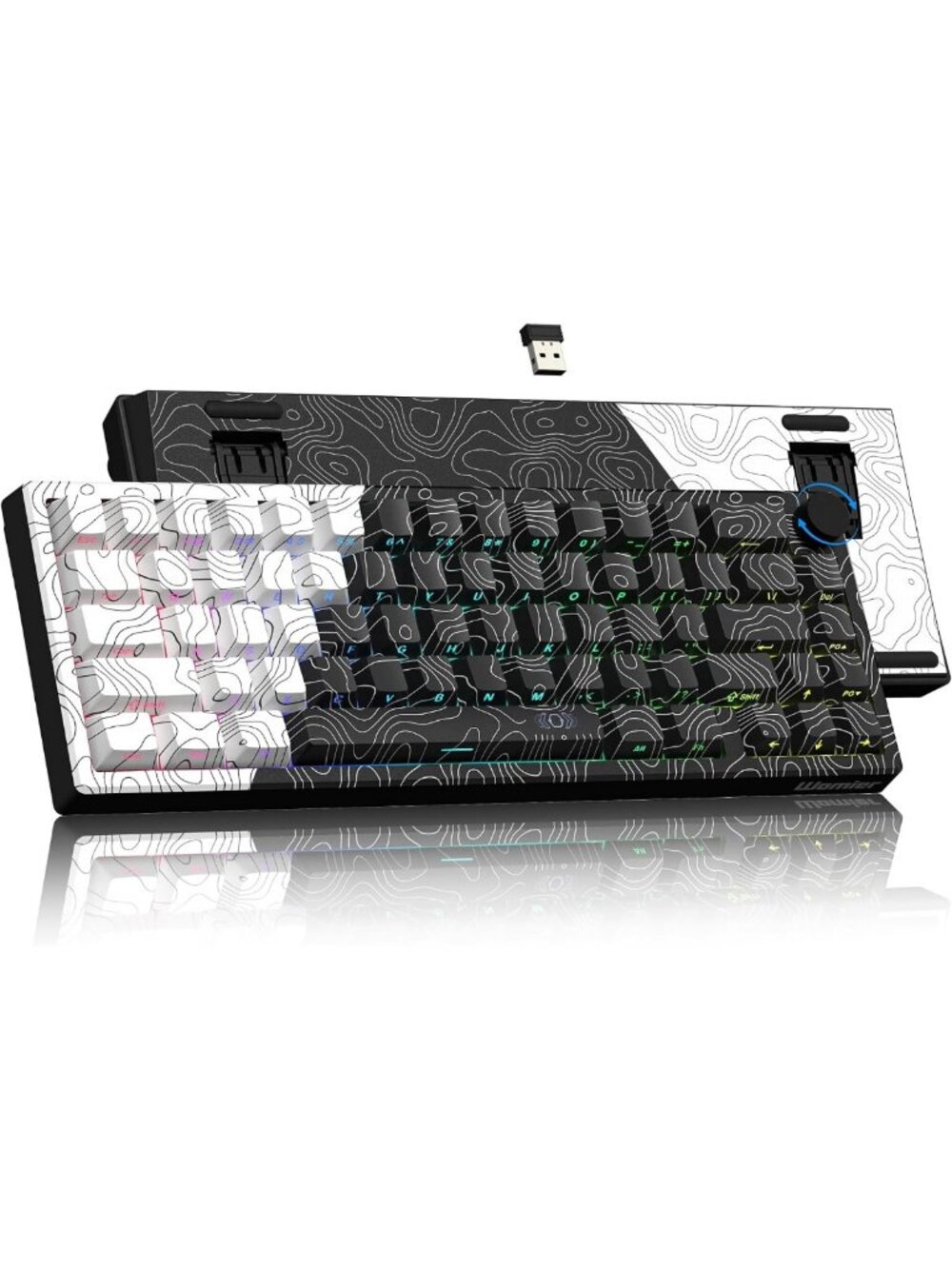 Compact Wireless Gaming Keyboard - 60% Layout, QMK/VIA Compatible, RGB Backlit